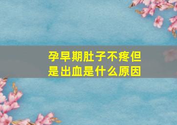 孕早期肚子不疼但是出血是什么原因