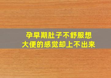 孕早期肚子不舒服想大便的感觉却上不出来