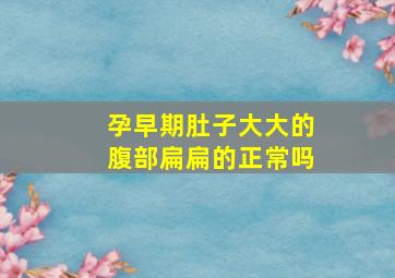 孕早期肚子大大的腹部扁扁的正常吗