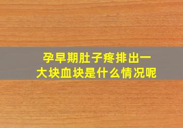 孕早期肚子疼排出一大块血块是什么情况呢