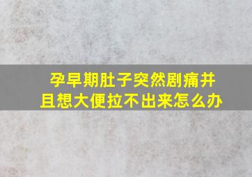 孕早期肚子突然剧痛并且想大便拉不出来怎么办