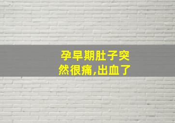 孕早期肚子突然很痛,出血了