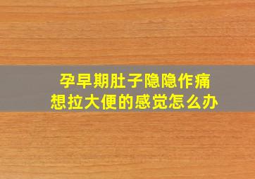 孕早期肚子隐隐作痛想拉大便的感觉怎么办