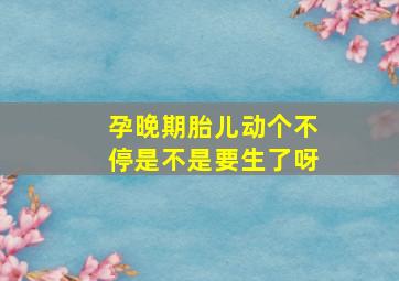 孕晚期胎儿动个不停是不是要生了呀