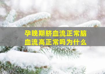 孕晚期脐血流正常脑血流高正常吗为什么