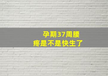 孕期37周腰疼是不是快生了