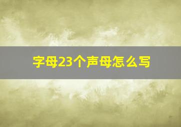 字母23个声母怎么写