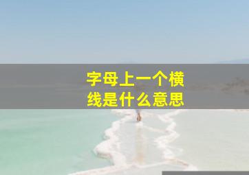 字母上一个横线是什么意思