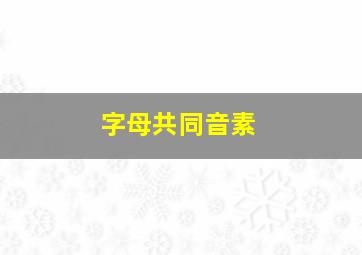 字母共同音素