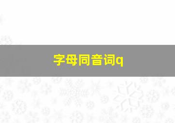 字母同音词q