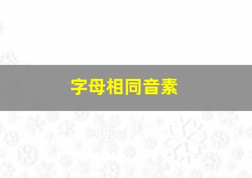 字母相同音素