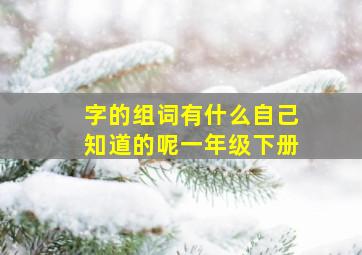 字的组词有什么自己知道的呢一年级下册