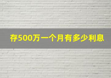 存500万一个月有多少利息