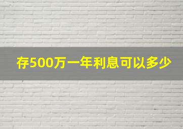 存500万一年利息可以多少