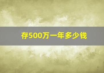 存500万一年多少钱