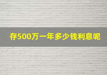 存500万一年多少钱利息呢