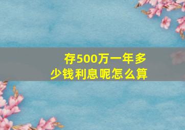 存500万一年多少钱利息呢怎么算