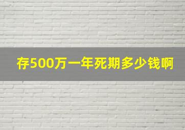 存500万一年死期多少钱啊