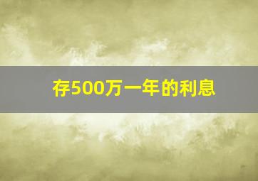 存500万一年的利息