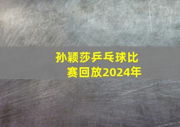 孙颖莎乒乓球比赛回放2024年