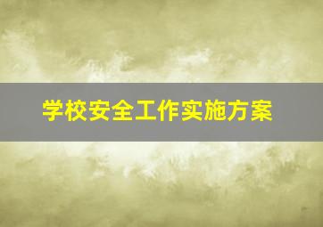 学校安全工作实施方案