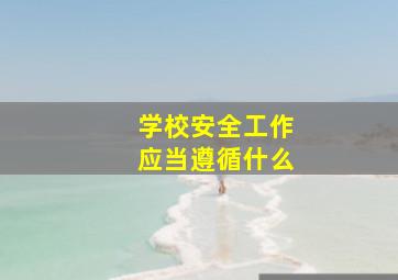 学校安全工作应当遵循什么