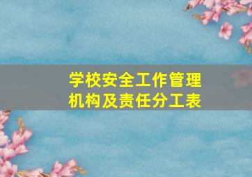 学校安全工作管理机构及责任分工表