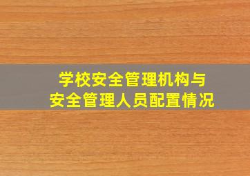 学校安全管理机构与安全管理人员配置情况