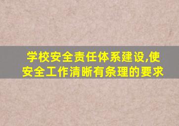 学校安全责任体系建设,使安全工作清晰有条理的要求