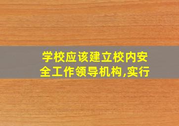 学校应该建立校内安全工作领导机构,实行