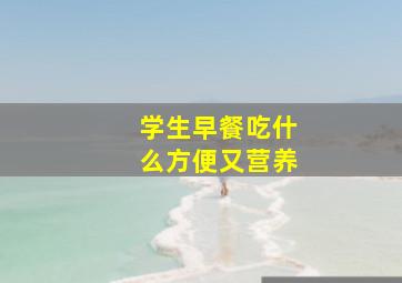 学生早餐吃什么方便又营养