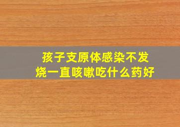 孩子支原体感染不发烧一直咳嗽吃什么药好