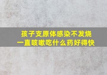 孩子支原体感染不发烧一直咳嗽吃什么药好得快