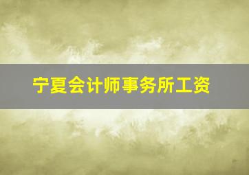 宁夏会计师事务所工资