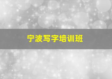 宁波写字培训班