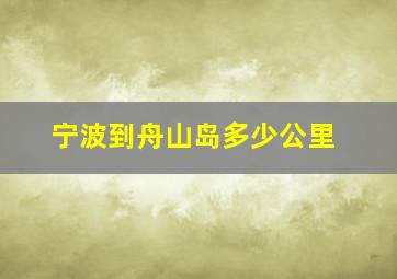 宁波到舟山岛多少公里