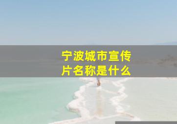 宁波城市宣传片名称是什么