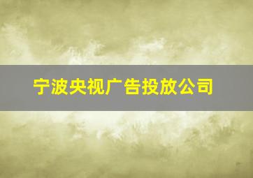 宁波央视广告投放公司