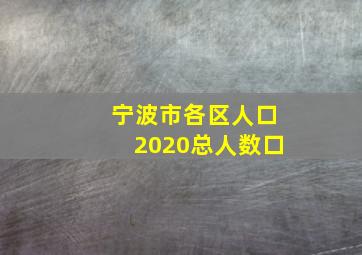 宁波市各区人口2020总人数口