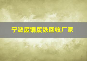 宁波废铜废铁回收厂家