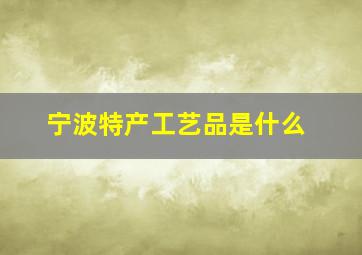 宁波特产工艺品是什么