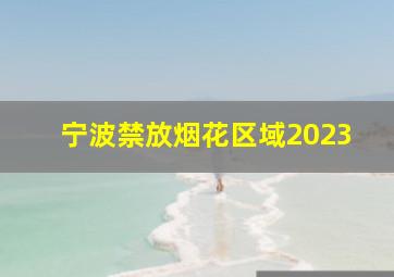 宁波禁放烟花区域2023