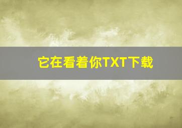 它在看着你TXT下载