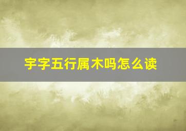 宇字五行属木吗怎么读