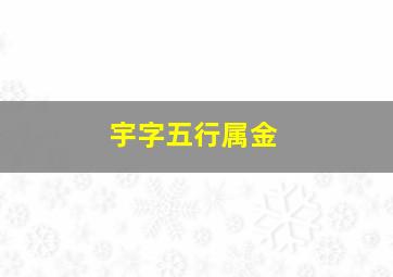 宇字五行属金