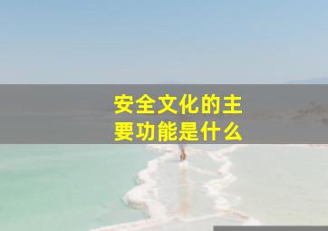 安全文化的主要功能是什么