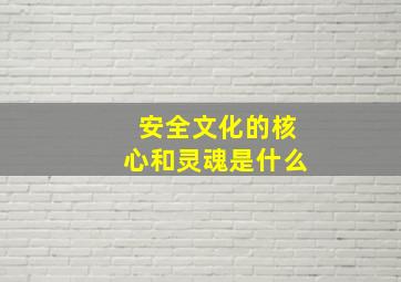 安全文化的核心和灵魂是什么