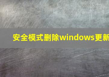 安全模式删除windows更新