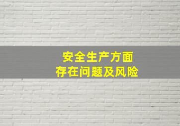 安全生产方面存在问题及风险