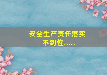 安全生产责任落实不到位.....